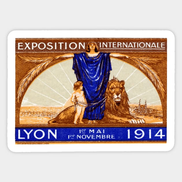 1914 Lyon France Exposition Sticker by historicimage